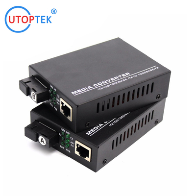 10/100/1000base 20km SC Single Fiber 1310/1550nm Ethernet Media Converter