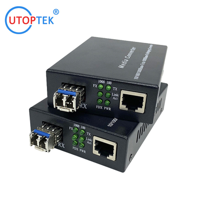 Premium 10/100/1000m SFP to RJ45 Port Fast Gigabit Ethernet Fiber Optic Media Converter