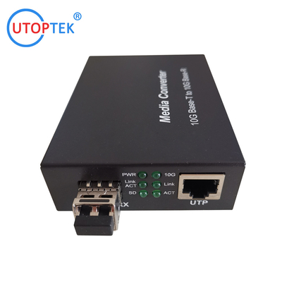 10G SFP+ to RJ45 Fiber Media Converter with 10G SR 850nm 300m SFP+ Transceiver Module