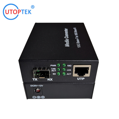 10G SFP+ to RJ45 Fiber Media Converter with 10G SR 850nm 300m SFP+ Transceiver Module