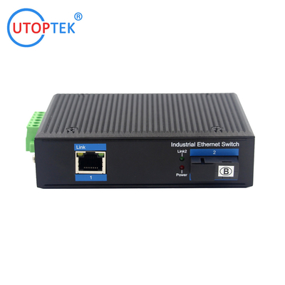 UT11FP-SC20 unmanaged industrial 1x10/100Base-Tx POE+ 1x100M-Fx SC ethernet switch DIN Rail