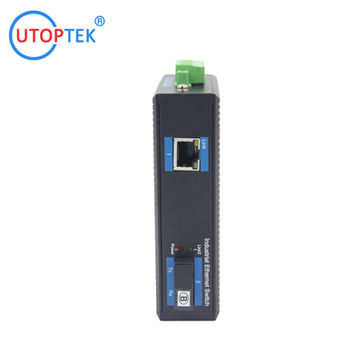 UT11FP-SC20 unmanaged industrial 1x10/100Base-Tx POE+ 1x100M-Fx SC ethernet switch DIN Rail