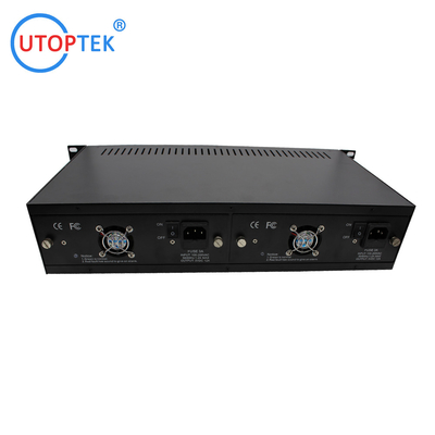 Media converter RACK Chassis Mount 14/16slots 19in 2U dual AC power for CCTV Network using