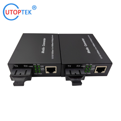 10/100/1000Mbps MultiMode dual SC 1310nm 2km Fiber media converter with DC5V power supply