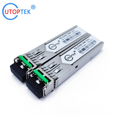 155M Dual LC SFP 80km 1550nm SFP Transceiver Module for ZTE/Cisco/Huawei/HPE/Aruba/Mikrotik