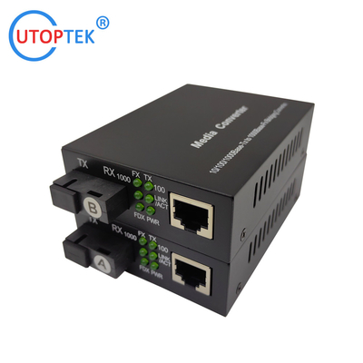10/100/1000Mbps SM Bidi 20km Fiber media converter 1310/1550nm with DC5V power supply