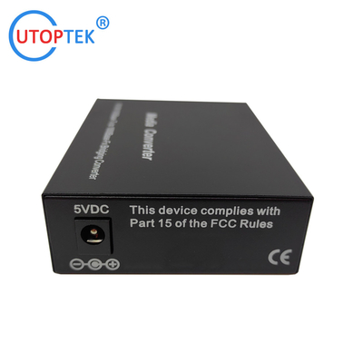 10/100/1000Mbps SM Bidi 20km Fiber media converter 1310/1550nm with DC5V power supply