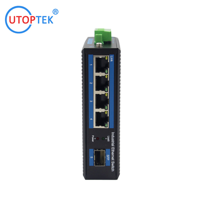 industrial Unmanaged 4x10/100/1000Base-T to 1x1000M-Fx SFP DIN Rail DC12-52V power ethernet switch