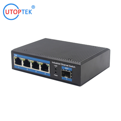 industrial Unmanaged 4x10/100/1000Base-T to 1x1000M-Fx SFP DIN Rail DC12-52V power ethernet switch