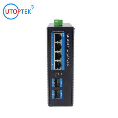 industrial Unmanaged 4x10/100/1000Base-T to 2x1000M-Fx Ethernet switch DIN Rail DC12-52V -40~85degree