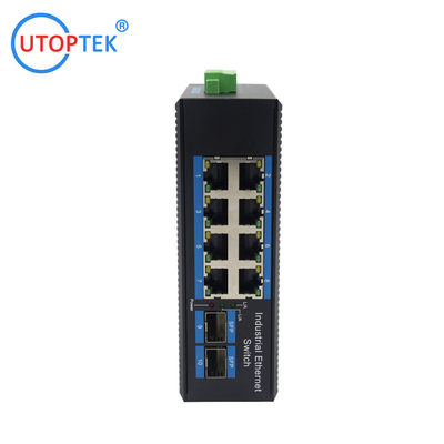 8port 10/100/1000Base-T to 2x1000M-Fx industrial Unmanaged SFP Ethernet switch DIN Rail