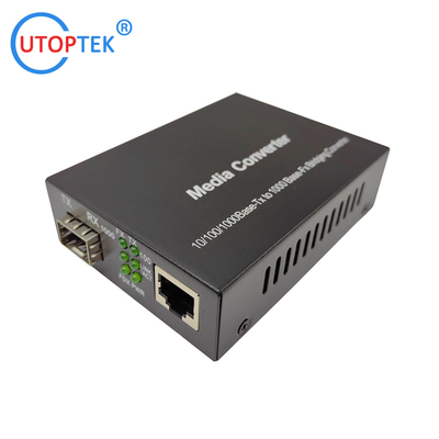 10/100/1000Mbps RJ45 to SFP media converter with DC5V power supply
