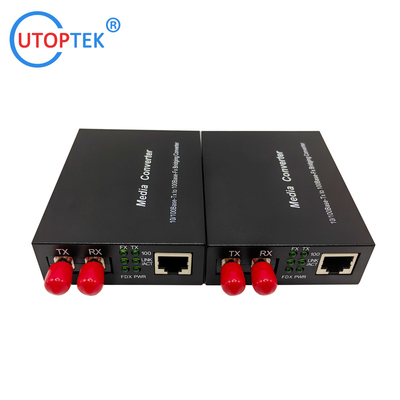 10/100Mbps Single Mode dual ST 20KM 1310nm Fiber Media Converter China factory best price