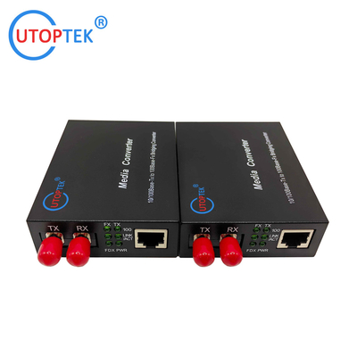 10/100Mbps Single Mode dual ST 20KM 1310nm Fiber Media Converter China factory best price