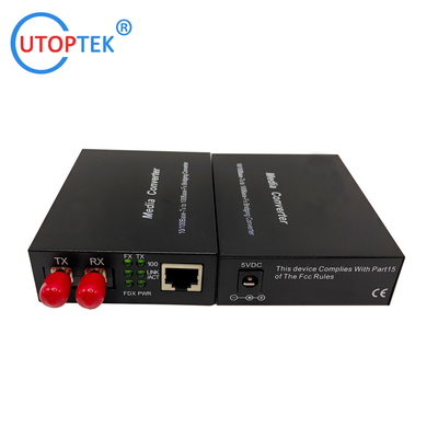 10/100Mbps Single Mode dual ST 20KM 1310nm Fiber Media Converter China factory best price