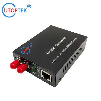 10/100Mbps Single Mode dual ST 20KM 1310nm Fiber Media Converter China factory best price