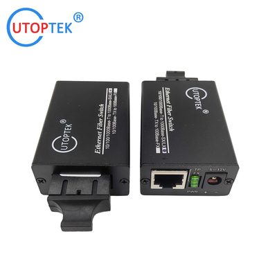 Mini size 10/100/1000M Base 1310nm Single mode dual SC 20km fast Ethernet Fiber Optic Media Converter