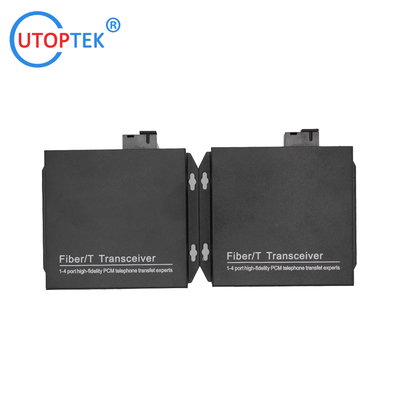 4 Channel RJ11 Telephone +1x10/100M Ethernet Over Fiber Optic Media Converter PCM Voice To Fibre Optic Transceiver