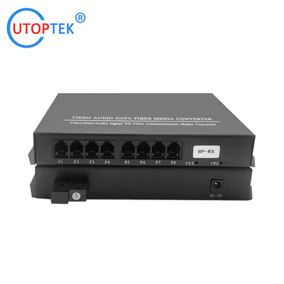 8Ch Telephone to fiber optic converter PCM Voice over fiber Optic Media Converter fxs/fxo to fiber converter