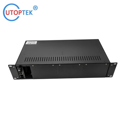 14slots Media converter RACK Chassis Mount 19inch 2U dual AC power for CCTV Network using