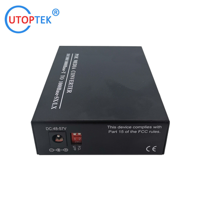 1-port 10/100/1000M TX to 1-port 1000M SFP Slot POE media converter with DC52V power
