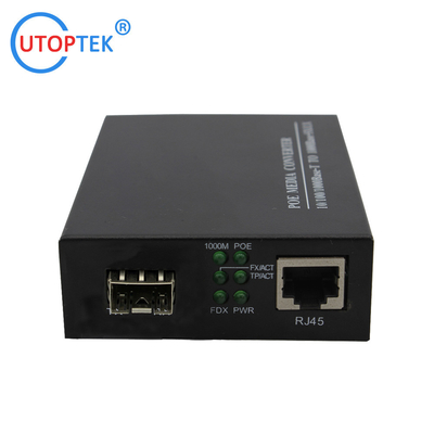 10/100/1000M SFP to RJ45 POE 30W media converter with DC52V power for CCTV poe IP Camera using