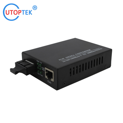 10/100/1000M Fiber SC to RJ45 POE 30W media converter with DC52V power for CCTV poe IP Camera using