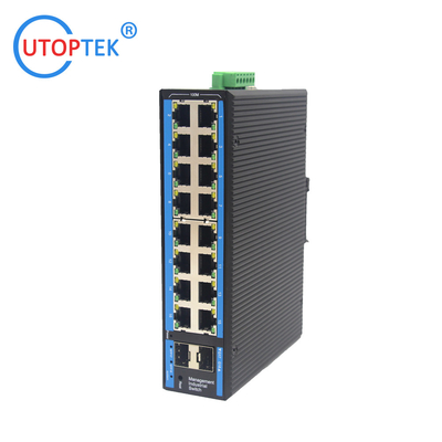 L2 Managed Industrial 2x1000M SFP port + 16x10/100M RJ45 port +1xConsole port, DIN Rail,-40 ~+85 ℃