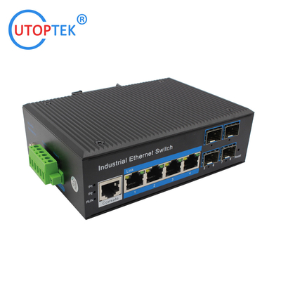 L2 Managed Industrial 4x1000M SFP port +4x10/100/1000M RJ45 POE port +1xConsole port, DIN Rail,-40 ~+85 ℃