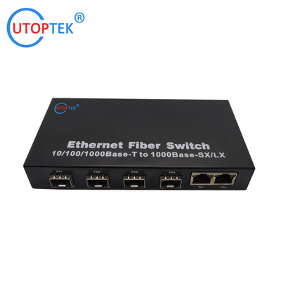 10/100/1000Mbps 3port RJ45+4port SFP/SC fiber ethernet media converter switch normal switch