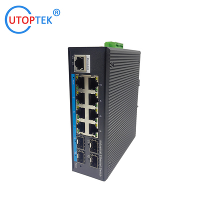 UT48GM-SFP L2 Managed Industrial 4x1000M SFP+8x10/100/1000M RJ45+1xConsole port, DIN Rail,-40 ~+85 ℃ Ethernet Switch