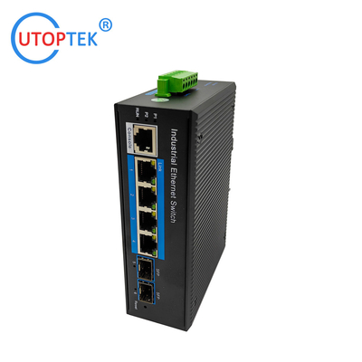 UT24GM-SFP L2 Managed Industrial 2x1000M SFP+4x10/100/1000M RJ45 Ethernet Switch +1xConsole port, DIN Rail,-40 ~+85 ℃