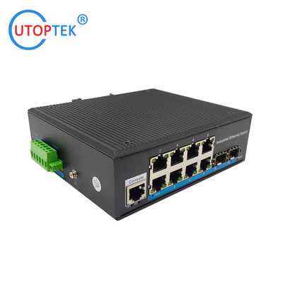 UT28GM-SFP L2 Managed Industrial 2x1000M SFP port+ 8x10/100/1000M RJ45+1xConsole port -40 ~+85 ℃ Ethernet Switch