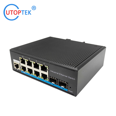 UT28GM-SFP L2 Managed Industrial 2x1000M SFP port+ 8x10/100/1000M RJ45+1xConsole port -40 ~+85 ℃ Ethernet Switch