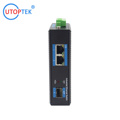 UT12F-SFP unmanaged industrial 2x10/100Base-Tx + 1x100M-Fx SFP ethernet switch DIN Rail