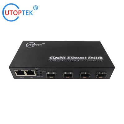 universal Fiber Ethernet Switch 3*10/100/1000Base-Tx to 4*1000Base-Fx SFP Fiber media converter