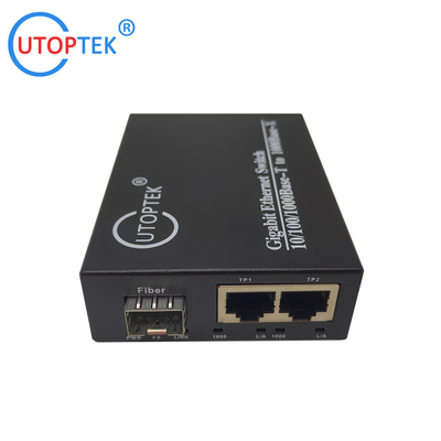 universal Fiber Ethernet Switch 2*10/100/1000Base-Tx to 1*1000Base-Fx SFP Fiber media converter