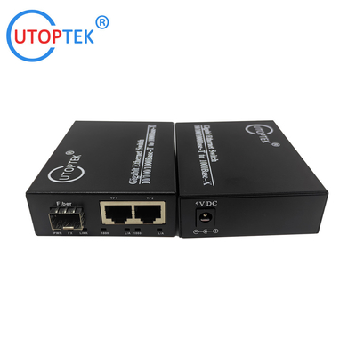 universal Fiber Ethernet Switch 2*10/100/1000Base-Tx to 1*1000Base-Fx SFP Fiber media converter