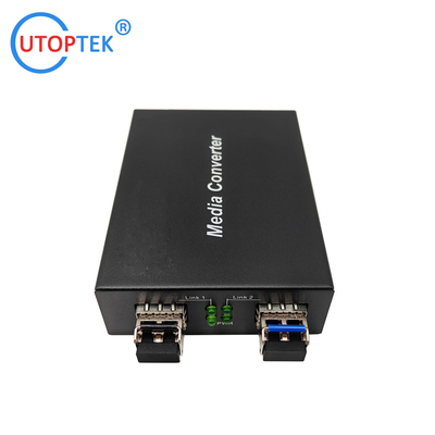 100M 1000M SM to MM media converter, 2*SFP port, Fiber to fiber converter optical extender with SFP transceiver