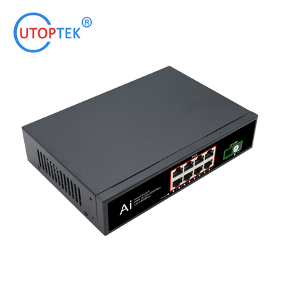 8x10/100/1000M POE 30W+1xSC Fiber port IEEE802.3af/at POE Etherent switch for CCTV Network system