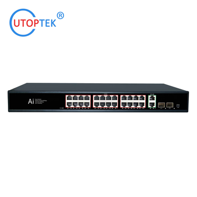 19inch 1U RACK Unmanaged 24x10/100/1000M POE+2UTP+2SFP IEEE802.3af/at 30W POE Etherent switch for CCTV Network system