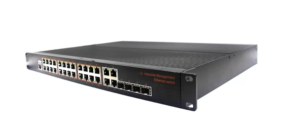 1U RACK Management Industrial 24x10/100/1000BASE-TX POE+4Combo SFP/RJ45+1xConsole port Network POE Ethernet Switch