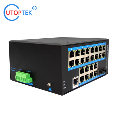 UT224GM-SFP L2 Managed Industrial 2x1000M SFP+24x10/100/1000M RJ45+1xConsole port, DIN Rail,-40 ~+85 ℃ Ethernet Switch