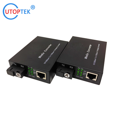 10/100Mbps Fiber media converter 20km single SC fast Ethernet RJ45 to Fiber Media Converter for CCTV Network security