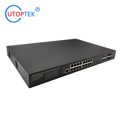 Layer2 Management 10/100/1000M 16xPOE+4Combo UTP+4SFP IEEE802.3af/at Total 300W POE Network switch(UT-PS1644GM-SFP)