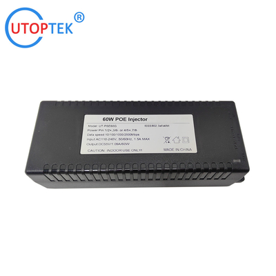 10/100/1000/2500Mbps 60W Gigabit 2.5G Standard POE Injector 802.3af/at/bt PoE data & power:100meters for Cameras wireless AP