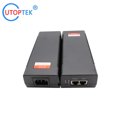 Passive POE Injector 10/100Mbps 48V/30W, PoE Pin:4,5+/7,8- 100meters for Cameras wireless AP