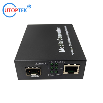 High performance 10G SFP+ to RJ45 fiber optical media converter for CCTV network