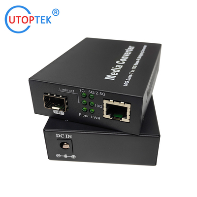 High performance 10G SFP+ to RJ45 fiber optical media converter for CCTV network
