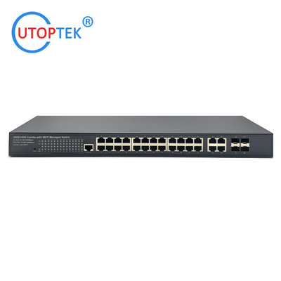 Layer2 Managed Gigabit 24port Ethernet+4port RJ45+4SFP Fiber Network switch(UT-SW2444GM-SFP)